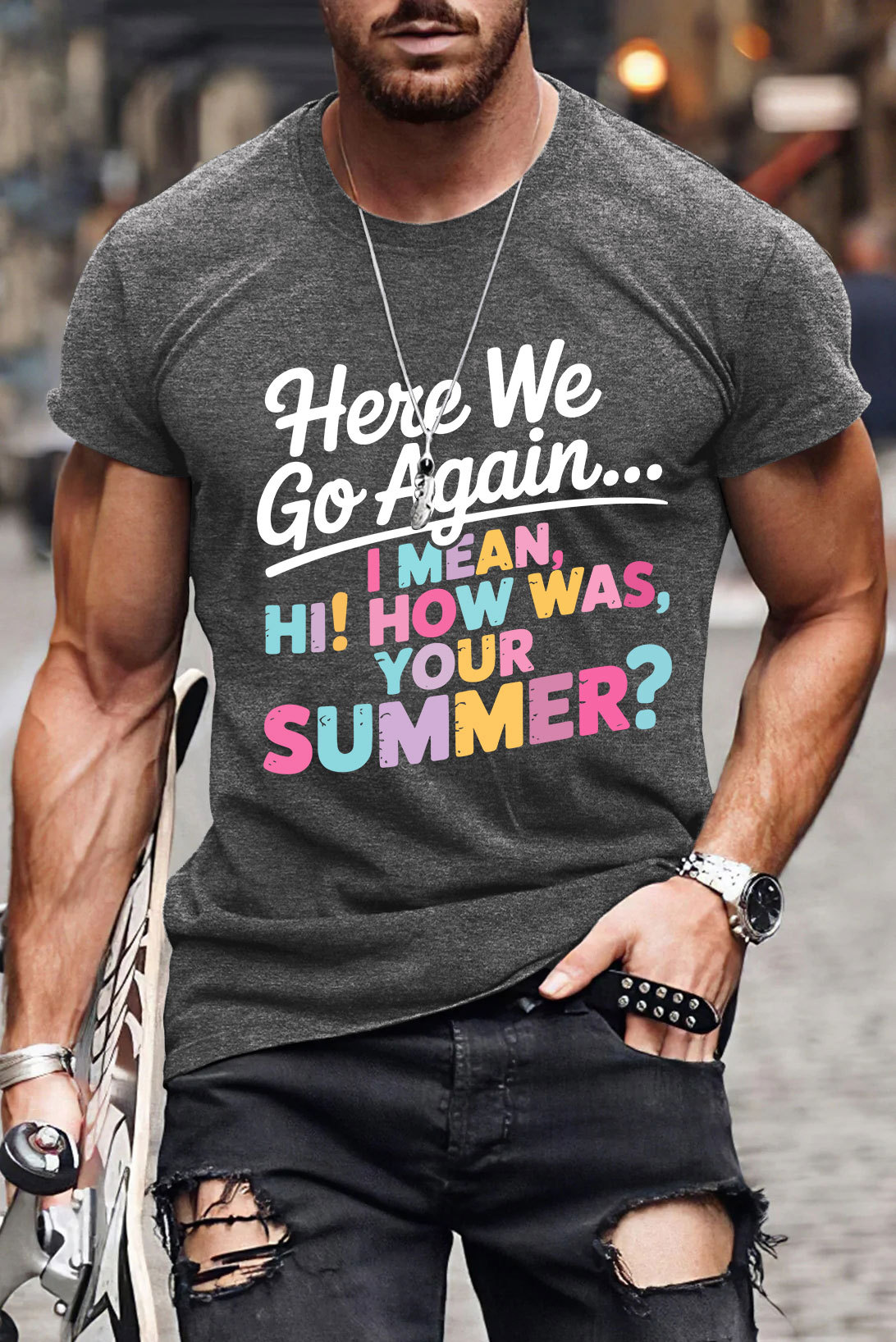 T-Shirts Ensemble De Pour Hommes Men’S Boxy Fit Mercerized Cotton Black Bulk Oversized Cropped Essential Summer Men's T-Shirt - Image 4